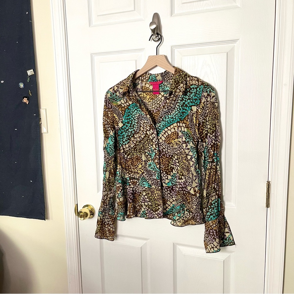 ✧･ﾟy2k sunny leigh patterned shirt